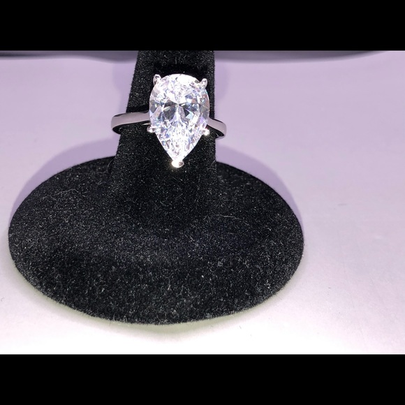 COPY - Cocktails Rings,Clear Pearl shape Zircon 1.5x0.8cm - Picture 6 of 10